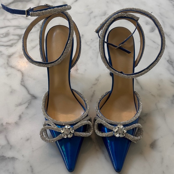 MACH & MACH Shoes - Mach & Mach Blue Double Bow Heels
